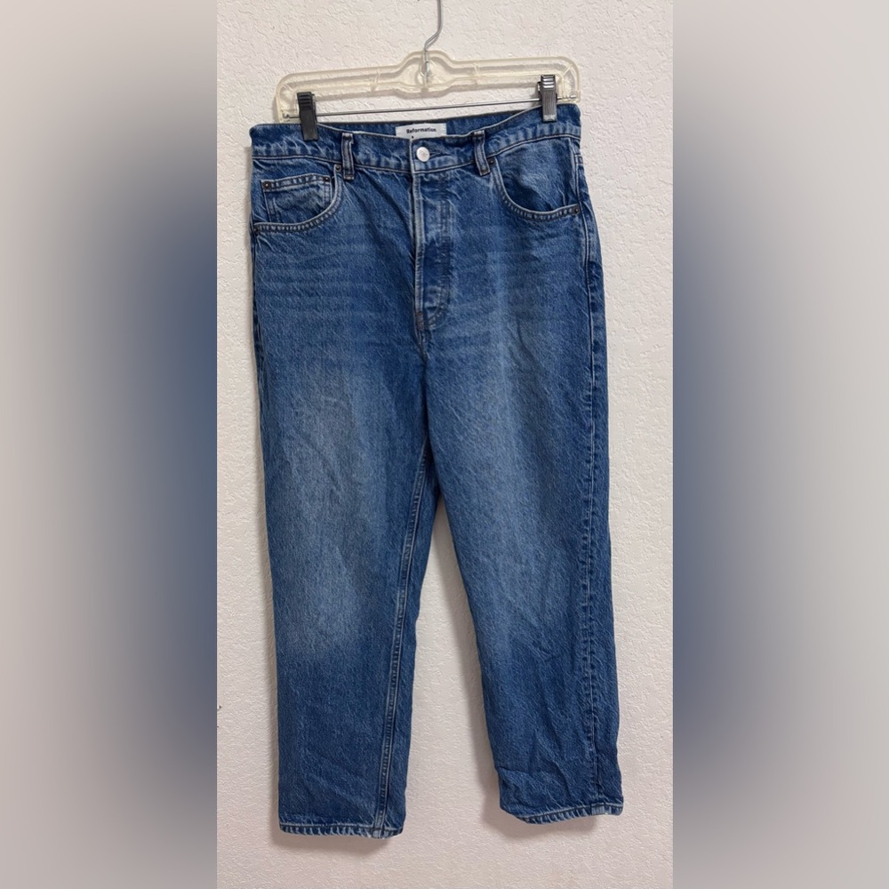 Reformation straight leg cropped jeans